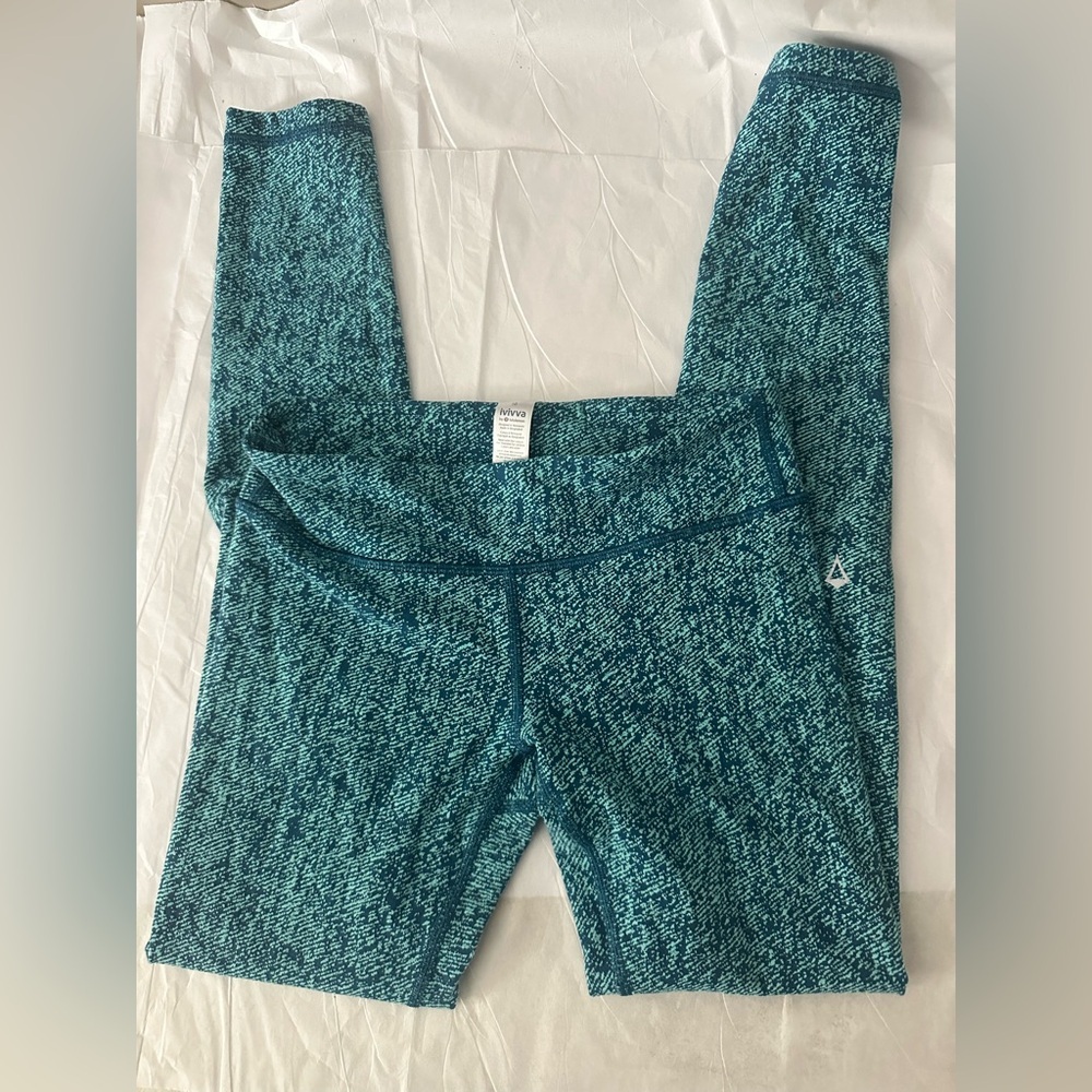 Ivivva by Lululemon Teal Patterned Kids Athletic Leggings